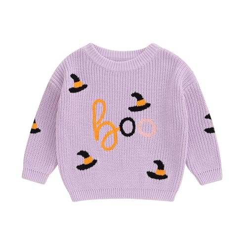 Pumpkin Knit Sweater for Toddler Halloween Outfit