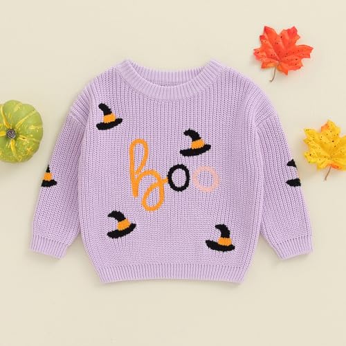 Pumpkin Knit Sweater for Toddler Halloween Outfit