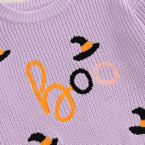 Pumpkin Knit Sweater for Toddler Halloween Outfit