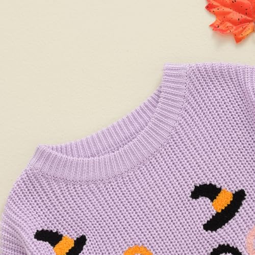 Pumpkin Knit Sweater for Toddler Halloween Outfit