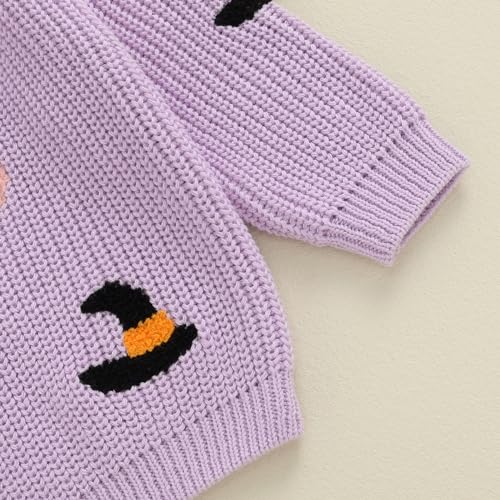 Pumpkin Knit Sweater for Toddler Halloween Outfit