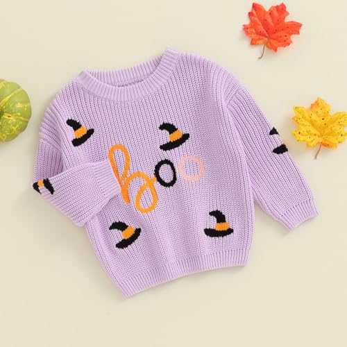 Pumpkin Knit Sweater for Toddler Halloween Outfit