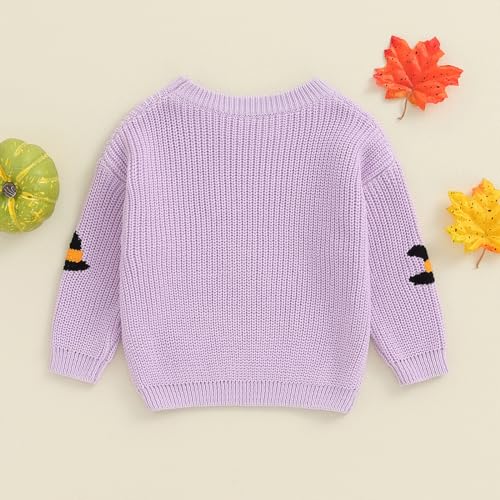 Pumpkin Knit Sweater for Toddler Halloween Outfit