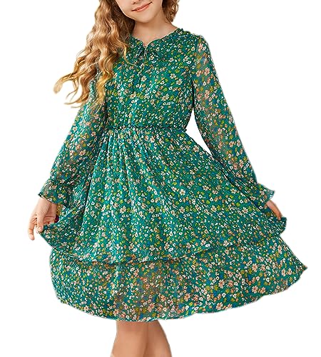 Grace Karin Girls' Floral Long Sleeve Fall Dress