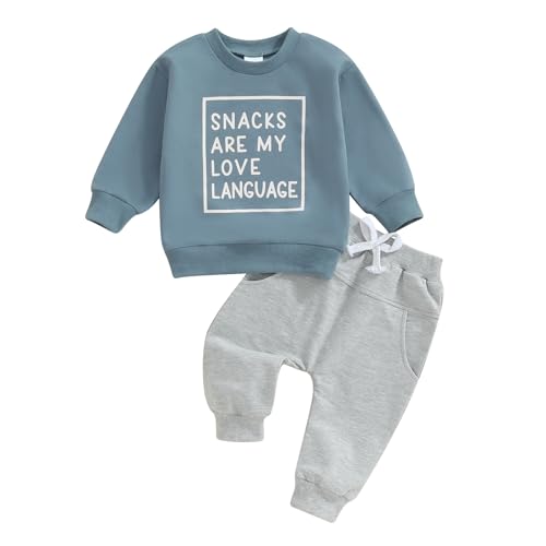 Toddler Boy's Cozy Letter Print Outfit Set