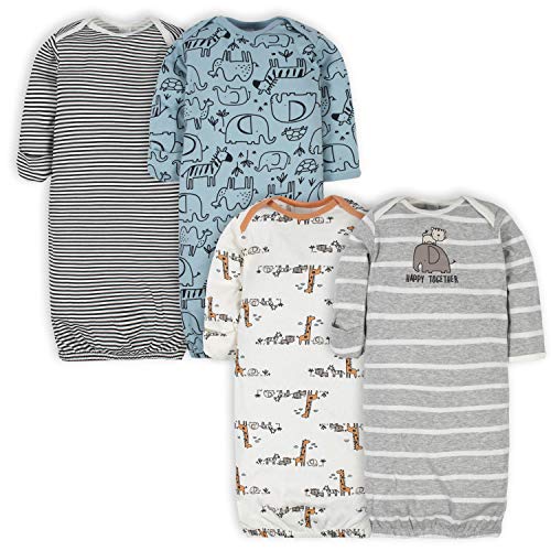 Jungle Blue 4-Pack Sleeper Gowns for Babies