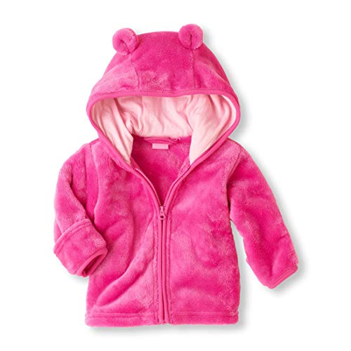 Pink Fleece Ears Hoodie Jacket for Infants