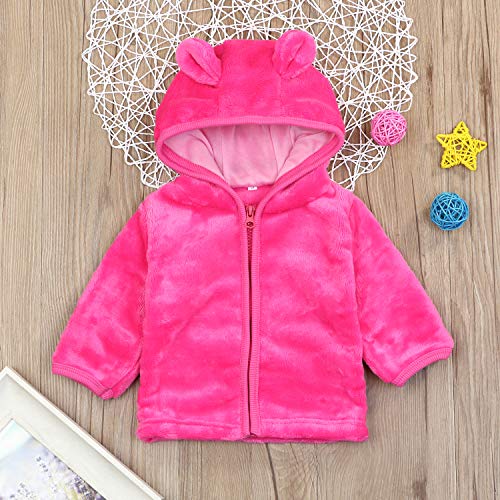 Pink Fleece Ears Hoodie Jacket for Infants