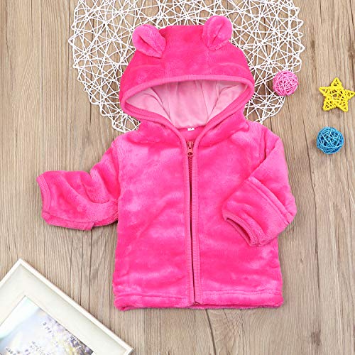 Pink Fleece Ears Hoodie Jacket for Infants