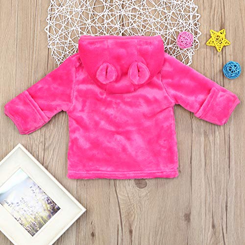 Pink Fleece Ears Hoodie Jacket for Infants