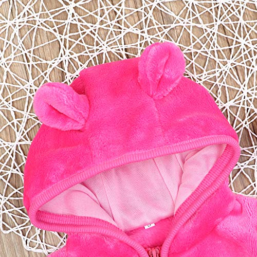 Pink Fleece Ears Hoodie Jacket for Infants