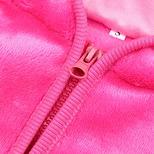 Pink Fleece Ears Hoodie Jacket for Infants