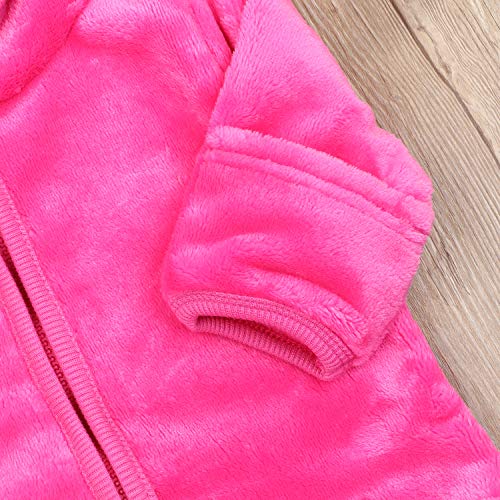 Pink Fleece Ears Hoodie Jacket for Infants