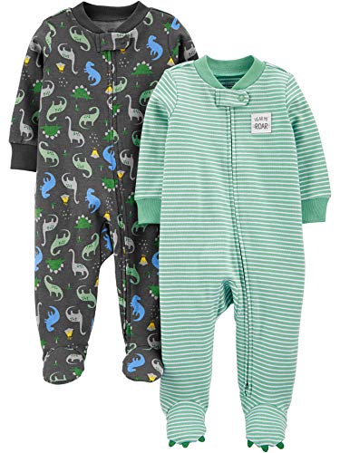 Carter's Baby Boys' Dinosaur & Stripe Sleepers 0-3M