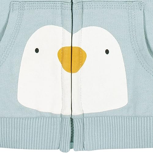 Turquoise Penguin Zip Hoodie & Joggers Set