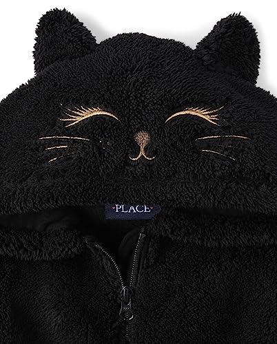 Girls' Cat Hooded Sherpa Coat - Large