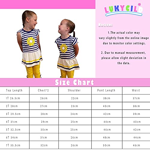 LUKYCILD Baby Girls Striped Summer Outfit Set