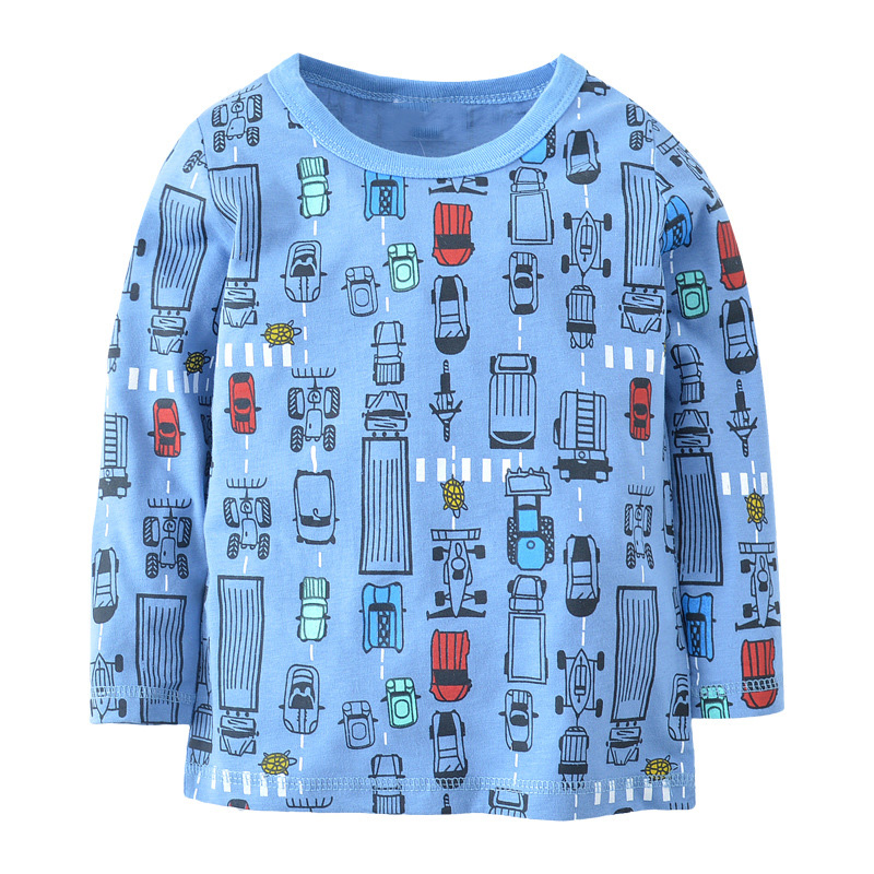Boys' Cotton Long Sleeve Tees with Fun Patterns