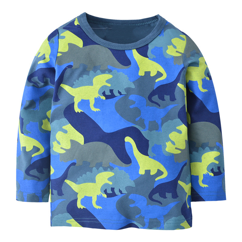 Boys' Cotton Long Sleeve Tees with Fun Patterns