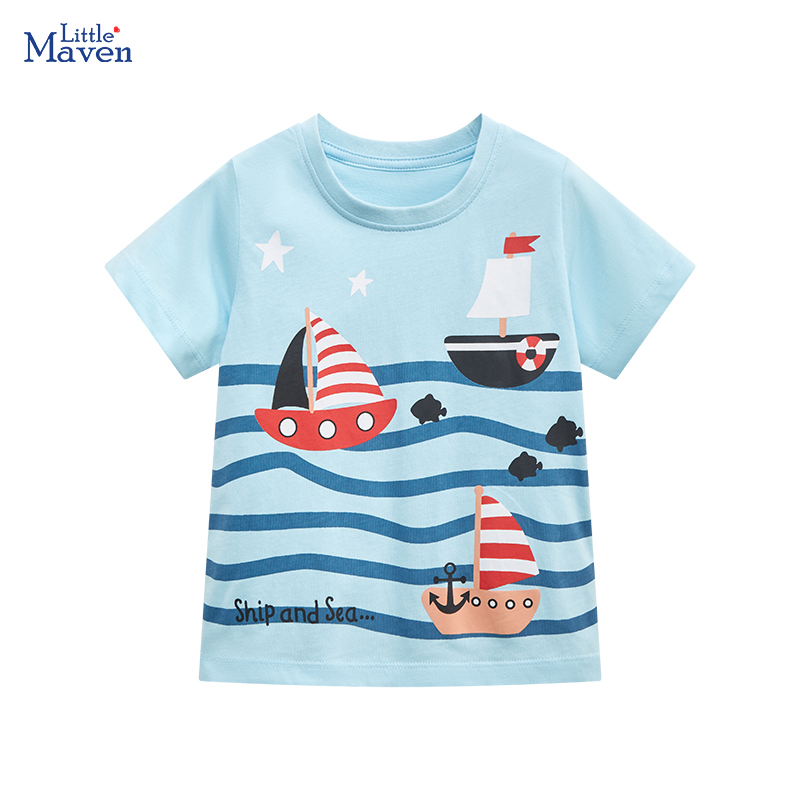 Cartoon Boys Summer Cotton Tees for Kids