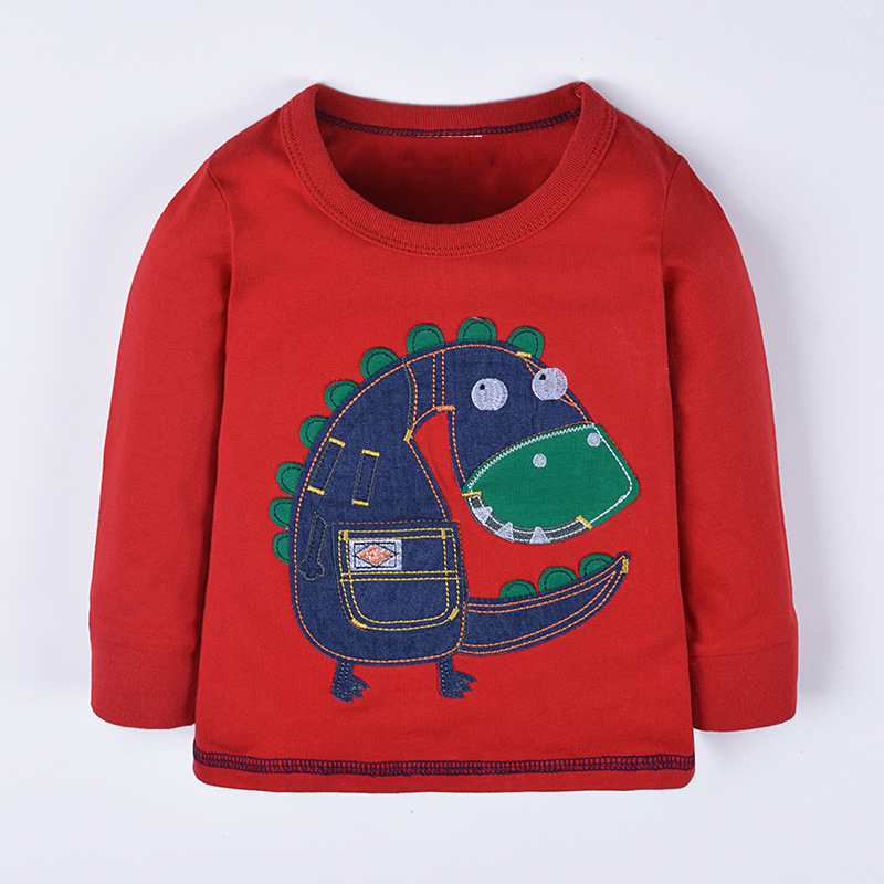 Boys' Cotton Long Sleeve Tees with Fun Patterns