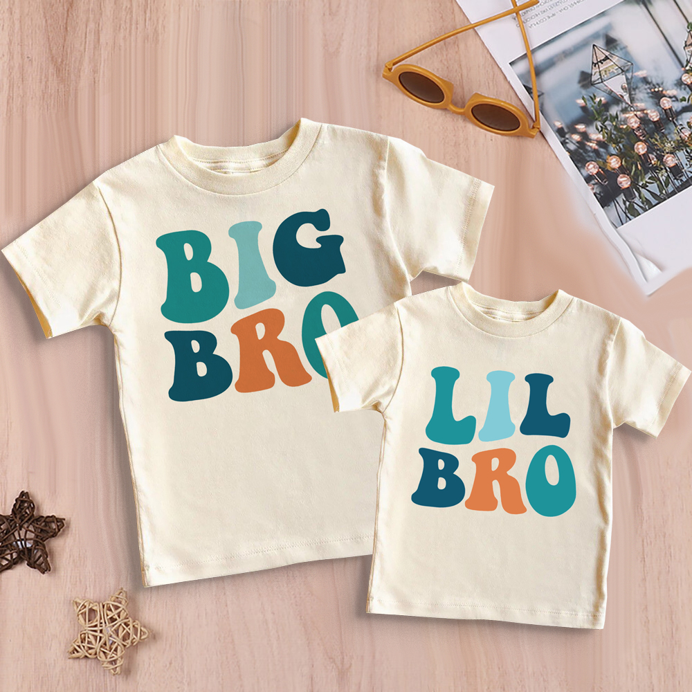 Retro Big Brother Little Brother Matching T-Shirts