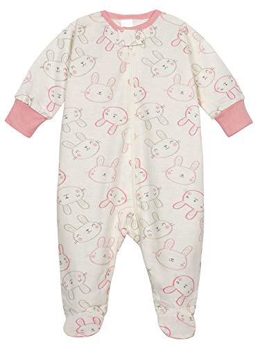 Baby Girls' 4-Pack Bunny Sleep 'N Play Footies