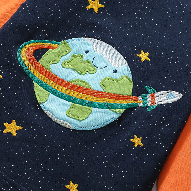 Cute Cartoon Space T-Shirts for Kids
