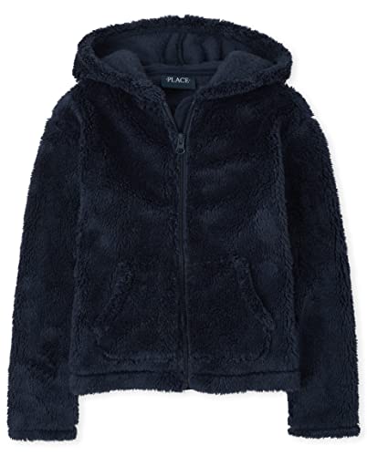 Girls' Long Sleeve Sherpa Zip-Up Hoodie, Tidal
