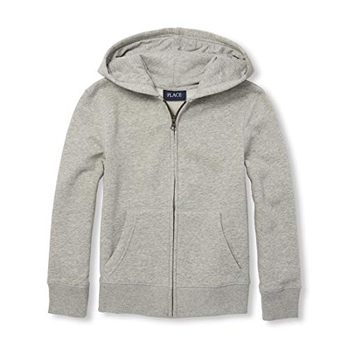 Boys' Zip-Up Hoodie Sweatshirt - Light Grey