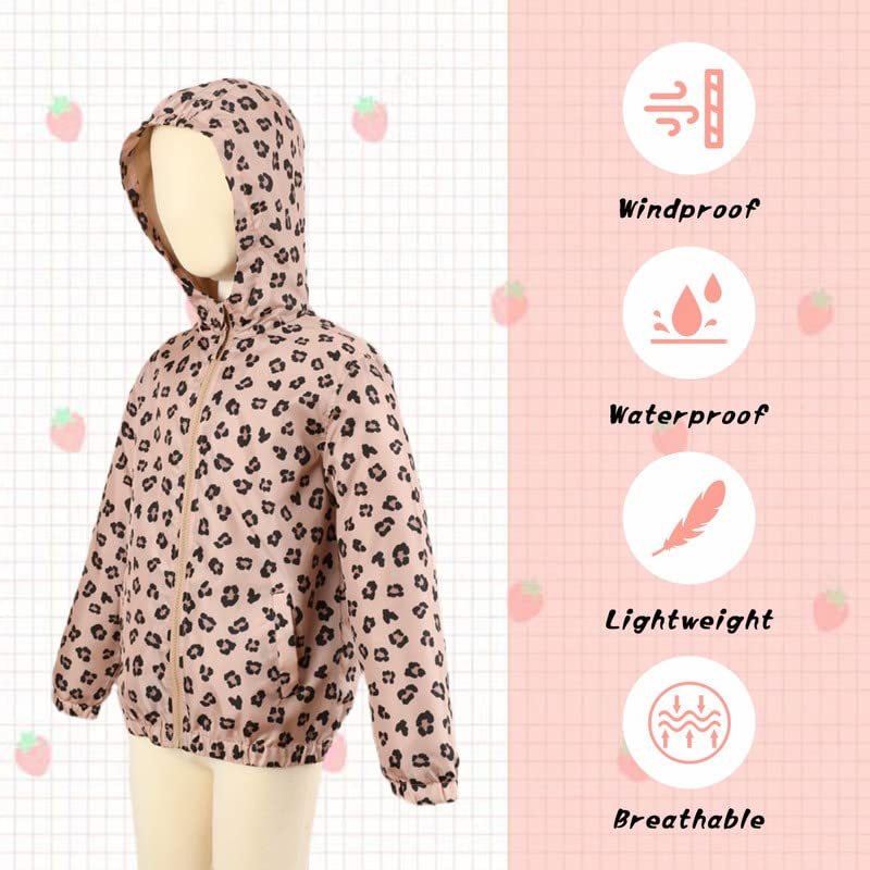 JOYSON Girls Waterproof Rain Jacket with Hood