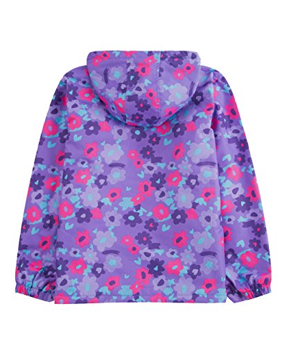 Girls' Floral Fleece Lined Windproof Jacket 7/8