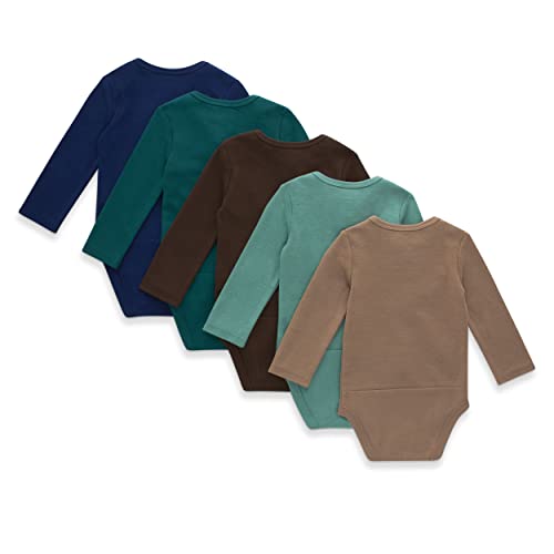 Hanes 5-Pack Baby Long Sleeve Bodysuits, 12-18 Months