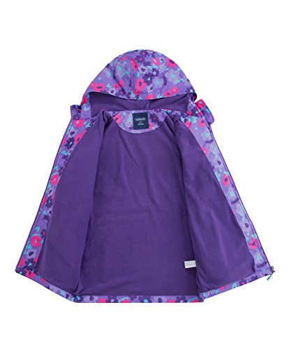 Girls' Floral Fleece Lined Windproof Jacket 7/8