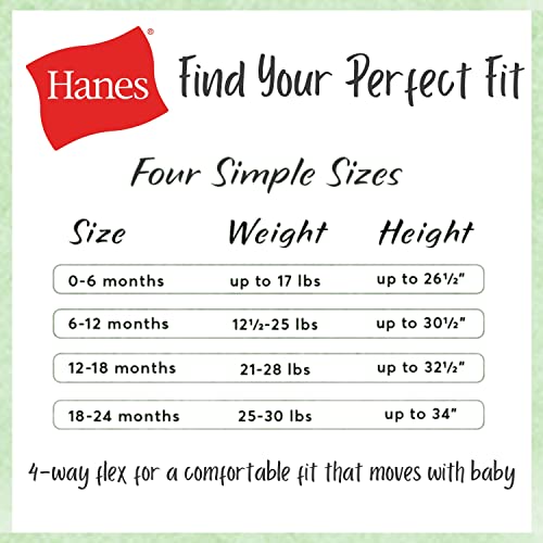 Hanes 5-Pack Baby Long Sleeve Bodysuits, 12-18 Months