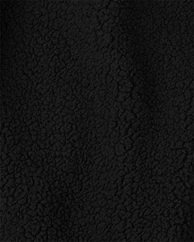 Boys' Heathered Black Sherpa Zip-Front Hoodie