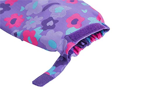 Girls' Floral Fleece Lined Windproof Jacket 7/8