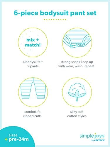 Carter's Baby Girls' 6-Piece Bodysuit and Pants Set
