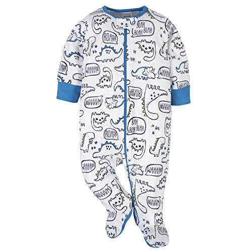 Blue Dino Baby Boys' 4-Pack Footies Set