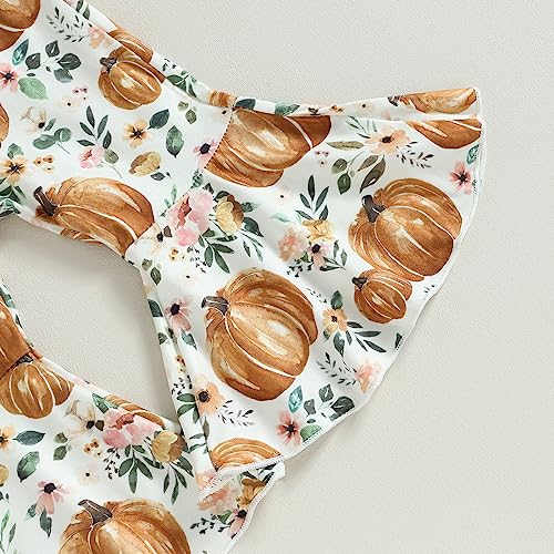 Baby Girl Pumpkin Bell Bottom Ruffle Outfit Set