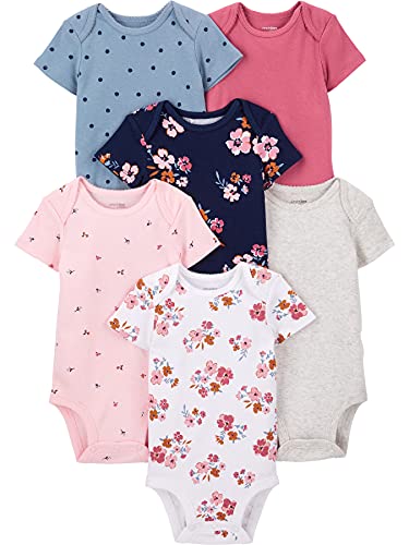 Carter's Baby Girls' 6-Pack Bodysuits, 12 Months