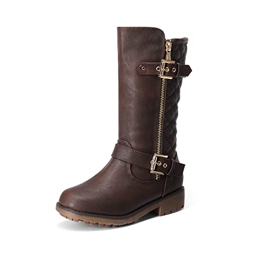 Girls Brown Knee High Winter Riding Boots, Size 3