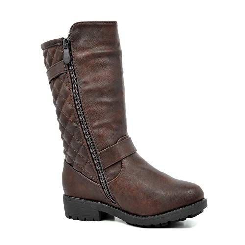 Girls Brown Knee High Winter Riding Boots, Size 3