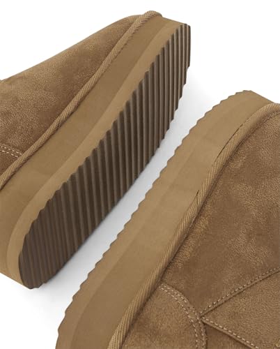 Girls' Tan Faux-Fur Ankle Platform Boots