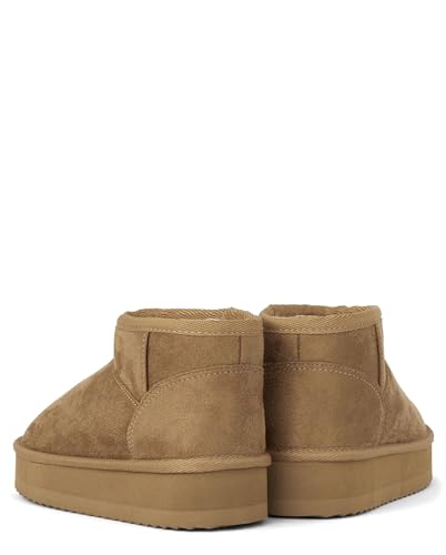 Girls' Tan Faux-Fur Ankle Platform Boots
