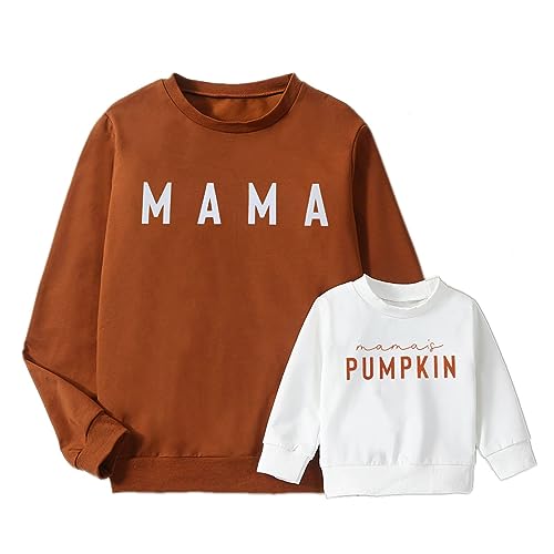 Mommy and Me Matching Halloween Pumpkin Sweatshirts
