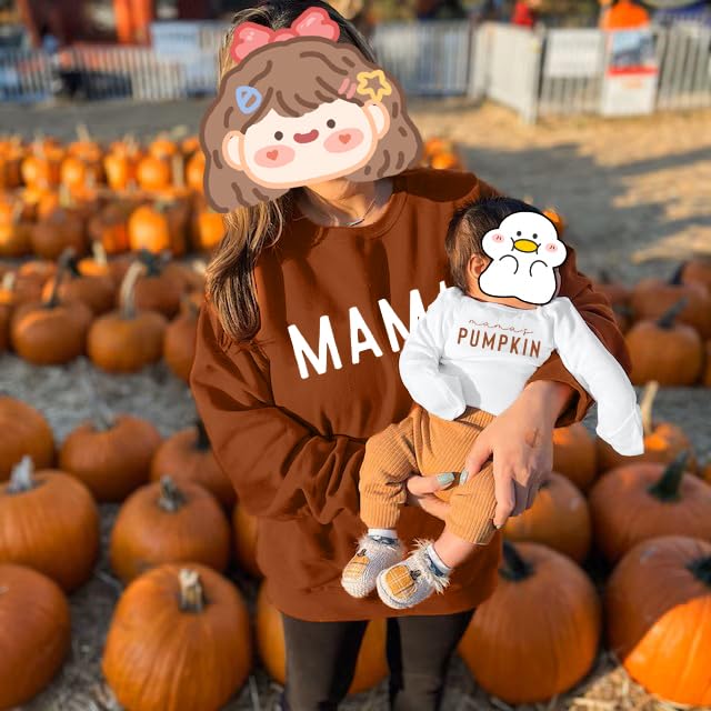 Mommy and Me Matching Halloween Pumpkin Sweatshirts