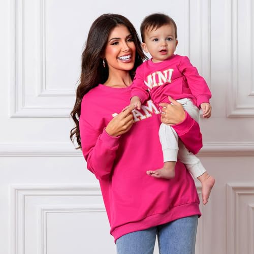 Mommy and Me Letter Print Sweatshirt Set