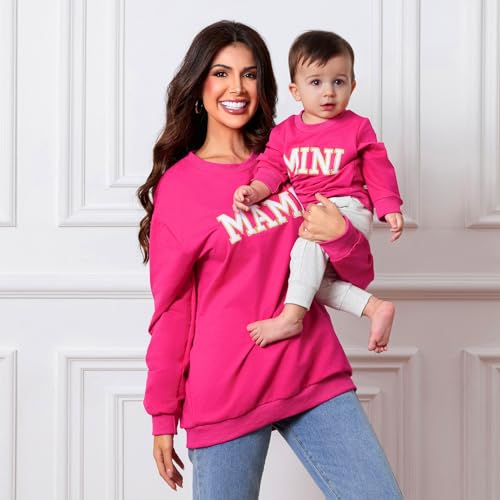 Mommy and Me Letter Print Sweatshirt Set