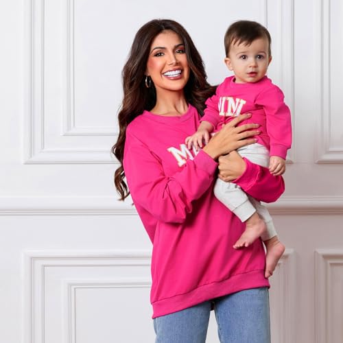 Mommy and Me Letter Print Sweatshirt Set